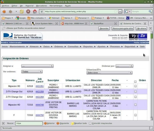 Sistema de Control de Servicios Técnicos | Vy&Za Soluciones Web
